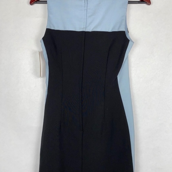 NWT Vintage Byer Too! Color Block Poplin Bengaline Blue Black Mini Dress size 5 - Picture 4 of 8